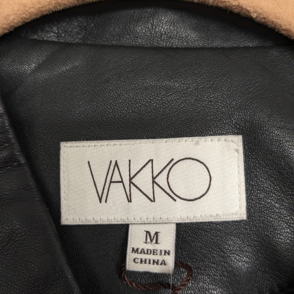 Vakko Black Women's Leather Jacket Size Medium - Picture 6 of 12